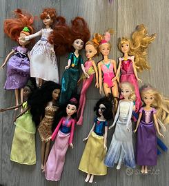 Bambole principesse Disney e Barbie