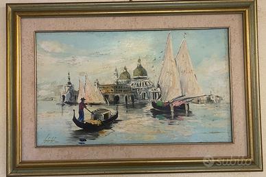 Quadro gondole (cm73x50) piazza  (cm66x48)