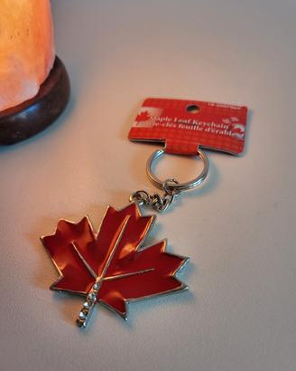 Portachiavi in metallo foglia Canada