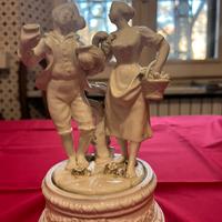 Statuetta porcellana vintage scena pastorale