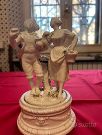 Statuetta porcellana vintage scena pastorale