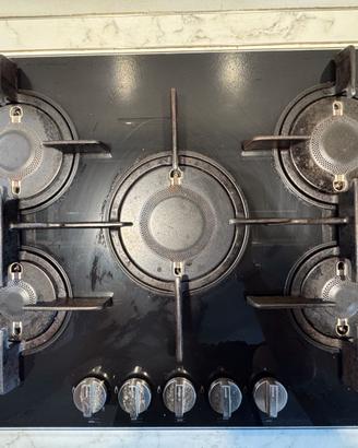 Hotpoint Piano Cottura 5 fuochi gas nero 75 cm