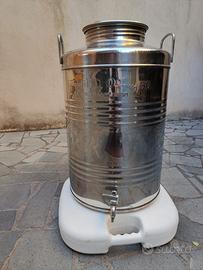 Fustino contenitore olio in acciaio inox