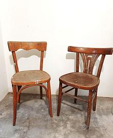 LOTTO DUE SEDIE IN LEGNO CURVATE, ‘70