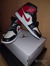 Jordan 1 Mid Red-off noir-white 