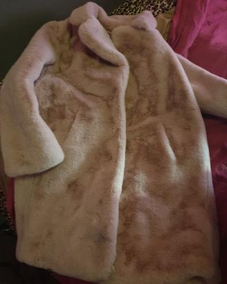 pelliccia sintetica color rosa cipria 