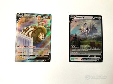 Carte Pokemon Sandaconda e Arceus V olografiche