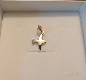 Ciondolo aeroplano Dodo Mariani argento e oro rosa