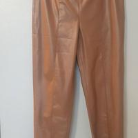Pantaloni ecopelle L marrone