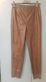 Pantaloni ecopelle L marrone