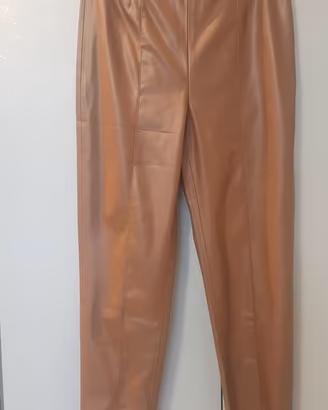 Pantaloni ecopelle L marrone