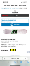Snowboard volk squod prime 157