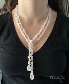 collana in quarzo rosa naturale