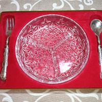 Set Antipastiera Vintage anni '70 in Cristallo e P