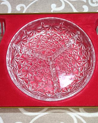 Set Antipastiera Vintage anni '70 in Cristallo e P