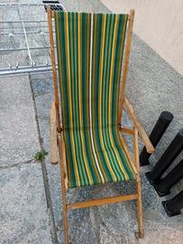 sedia sdraio in legno 