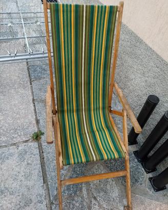 sedia sdraio in legno 