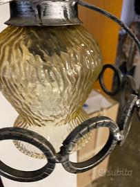 Lampadario in ferro battuto