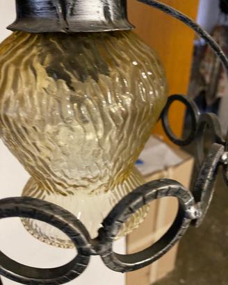 Lampadario in ferro battuto