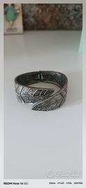 Bracciale argentato donna foglia 