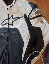 Tuta moto alpinestars integrale Tech 1-r, in pelle