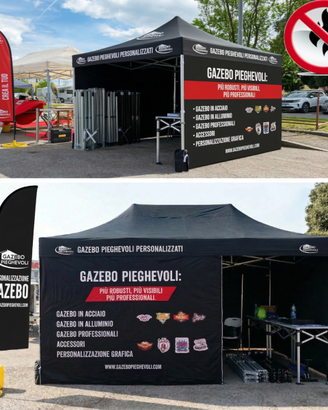 Gazebo pieghevole logo scritta personalizzato