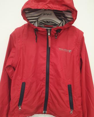 giubbino Woolrich rosso con cappuccio taglia 8 ann
