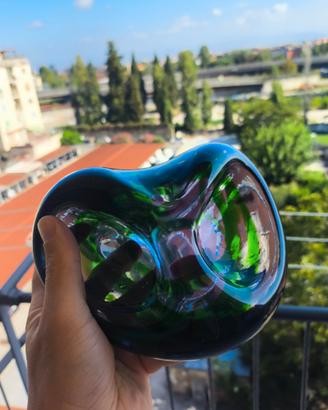Svuotatasche posacenere Murano vetro sommerso blu