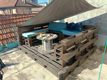 struttura panche pallet