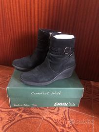 Stivaletti donna neri scamosciati 39 Enval Soft