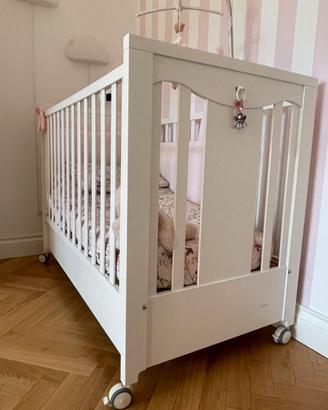 Lettino Nanan bianco baby bambino con sbarre