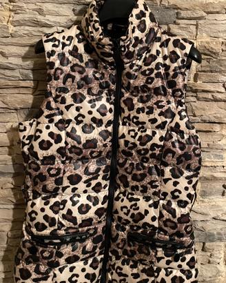 Gilet smanicato sleeveless leopardato