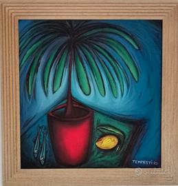 Quadro olio su tavola 