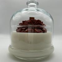 Candela cera di soia in contenitore vetro + cupola