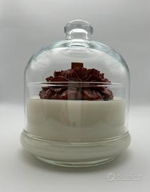 Candela cera di soia in contenitore vetro + cupola