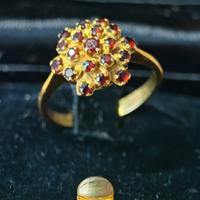 anello oro giallo 750 18 kt vintage rubini
