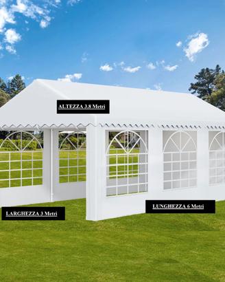tendone  gazebo tensostruttura per feste 5x10 PVC
