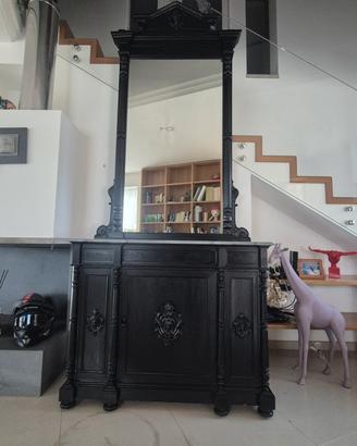 credenza siciliana di fine '800 con specchiera