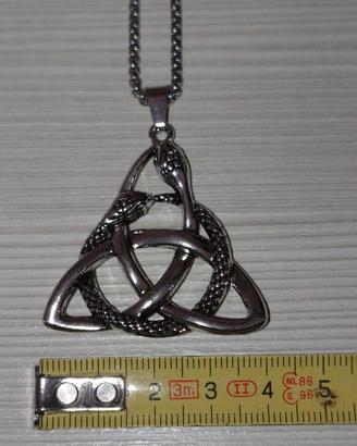 Collana Amuleto Celtico Triquetra Serpenti 