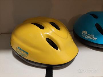 coppia di 2 caschi bambino (1 blu, 1 giallo) 