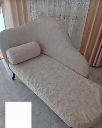 Dormeuse classica beige,con cuscino a rullo 