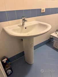 Lavandino lavabo colonna rubinetto inox nuovo
