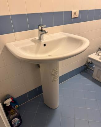Lavandino lavabo colonna rubinetto inox nuovo