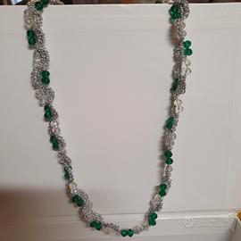 collana uncinetto argentato 