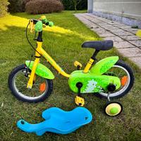 Bici 14 bimbo bimba con rotelle