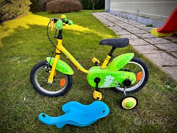 Bici 14 bimbo bimba con rotelle