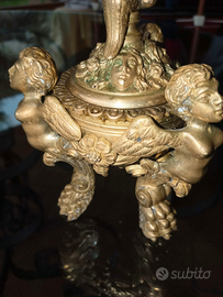 Calamaio portagioie stile liberty fine 800 ottone