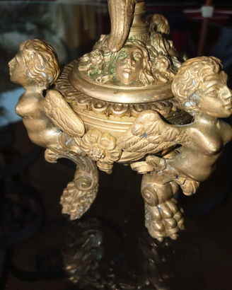 Calamaio portagioie stile liberty fine 800 ottone