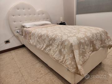 letto con cassettone una piazza con rete a doghe