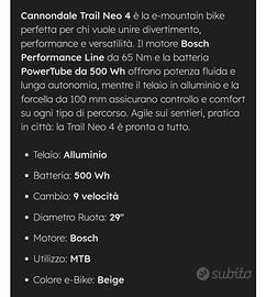 e bike cannondale trail neo 4